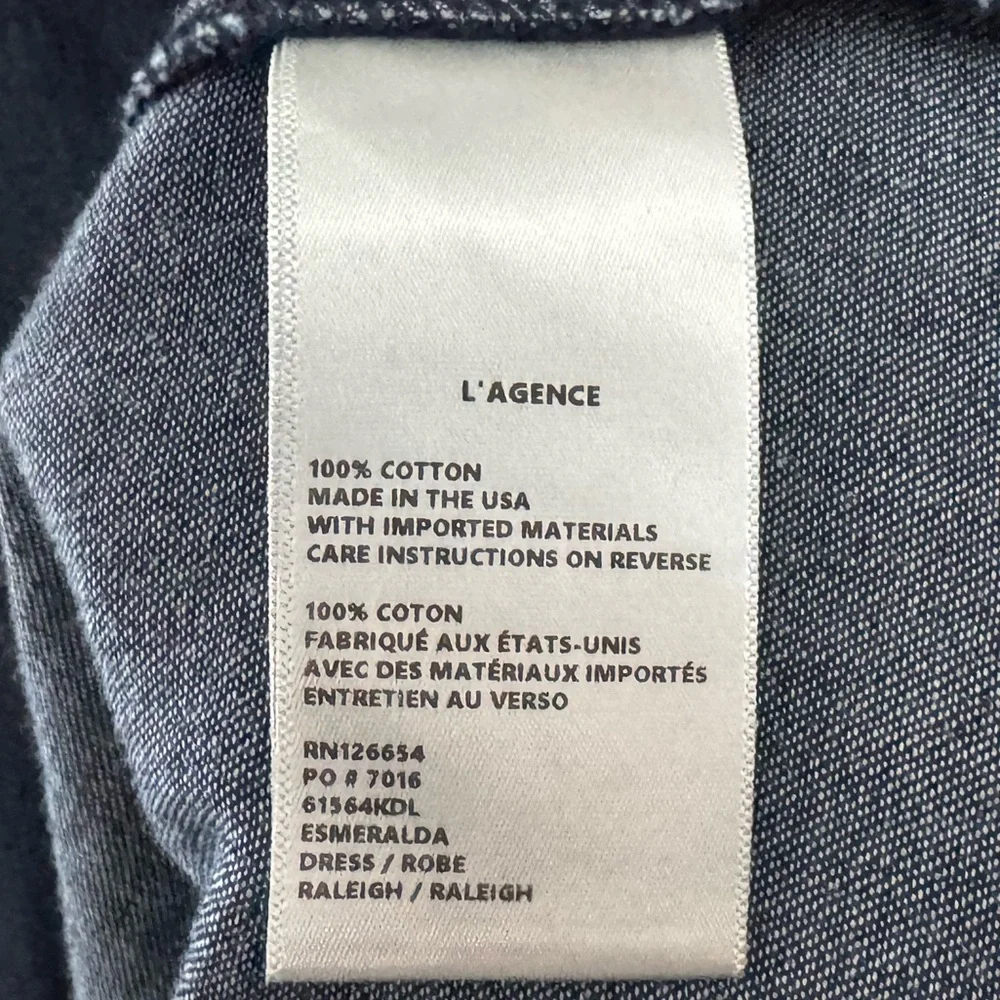 L'agence Esmeralda Pinafore Denim Midi Dress 8 Raleigh Parisian Chic Preppy NWT - Picture 14 of 15